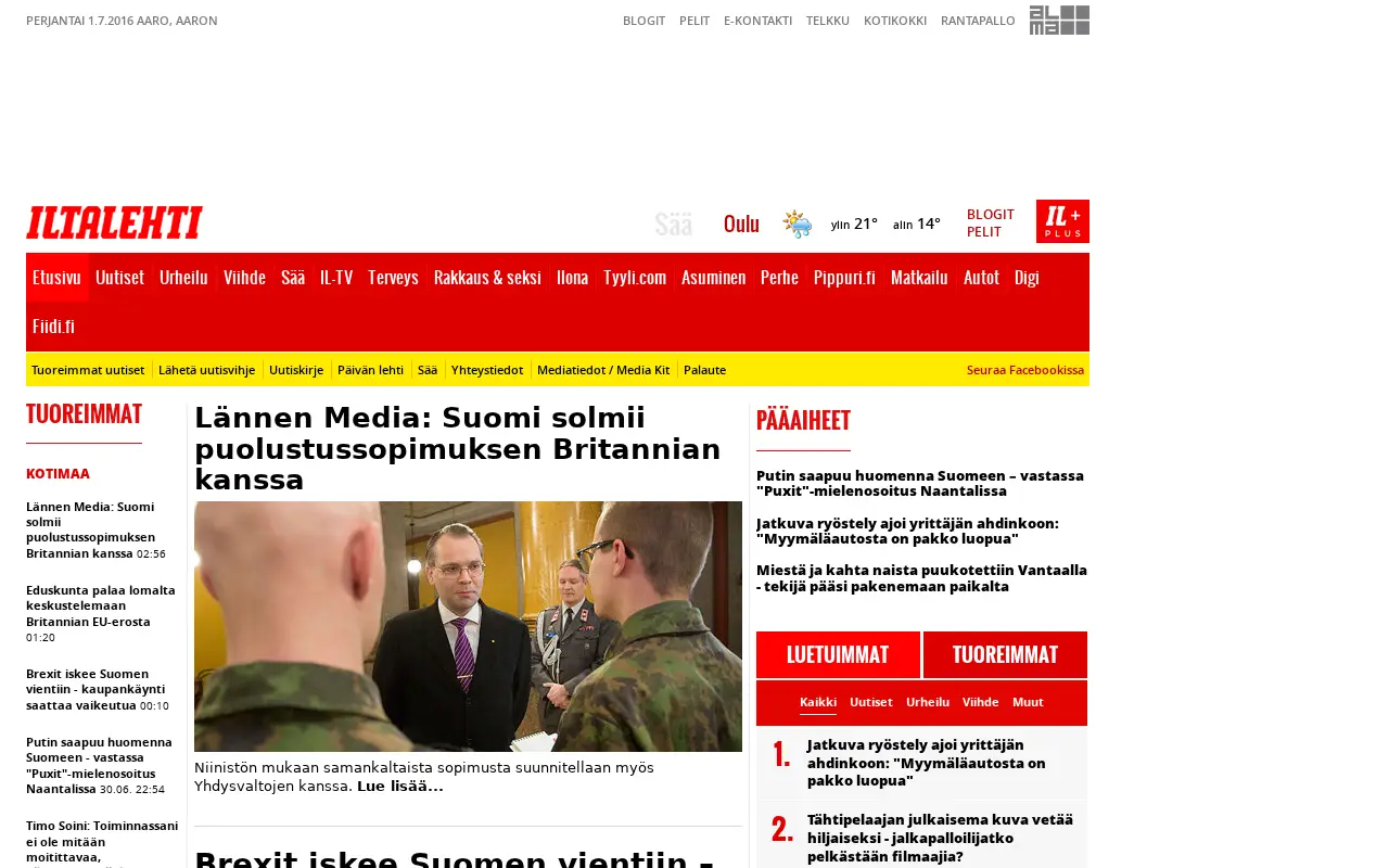 iltalehti.fi in 2016