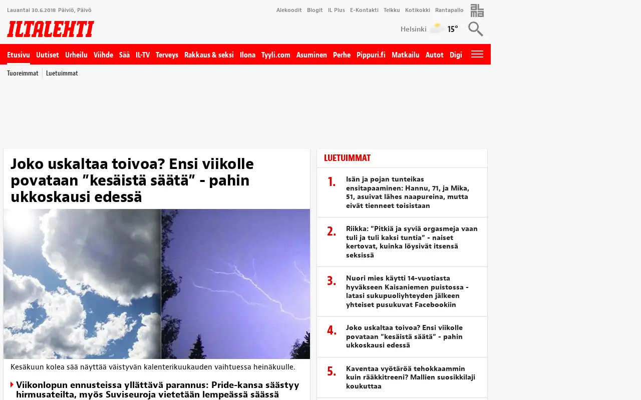 iltalehti.fi in 2018