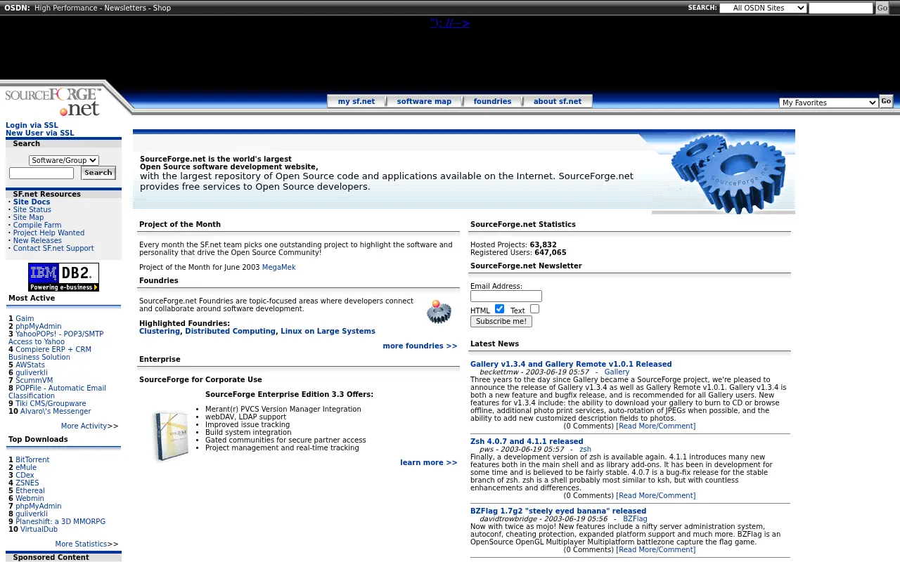 sourceforge.net in 2003