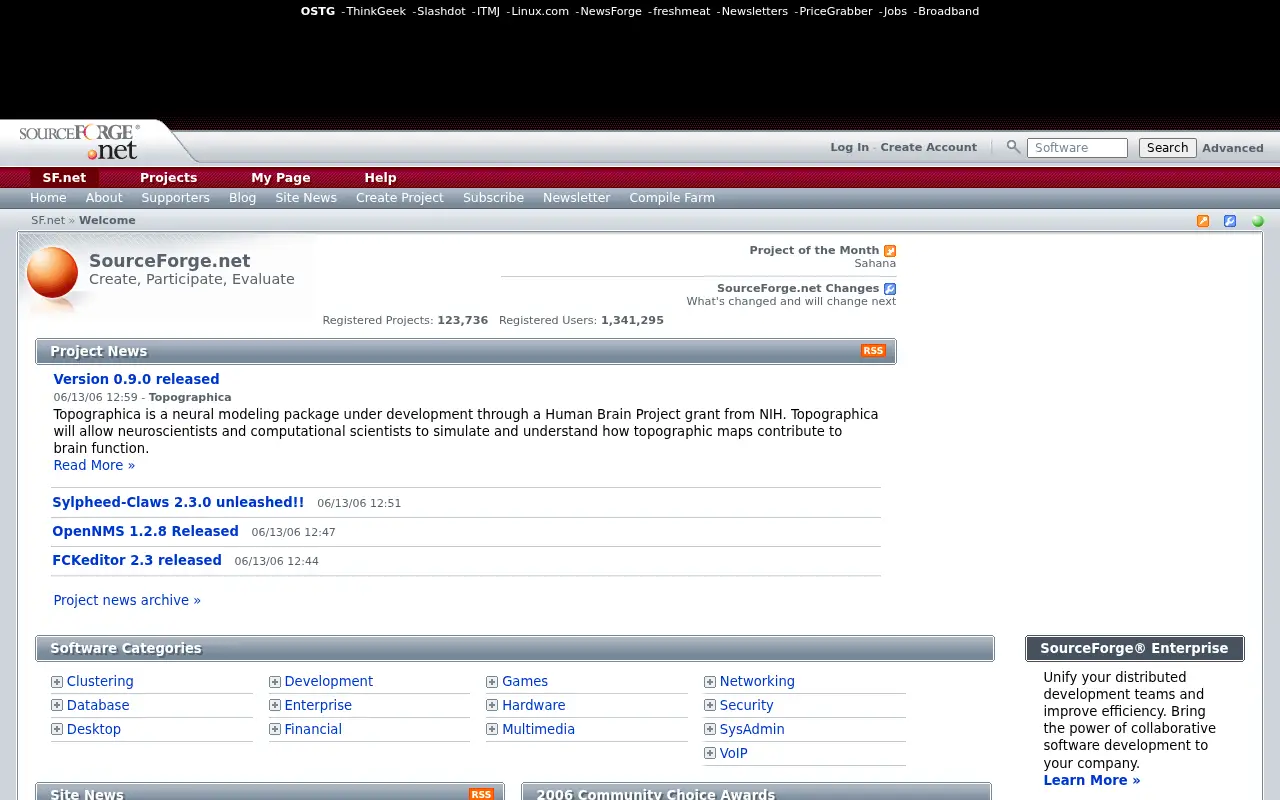 sourceforge.net in 2006