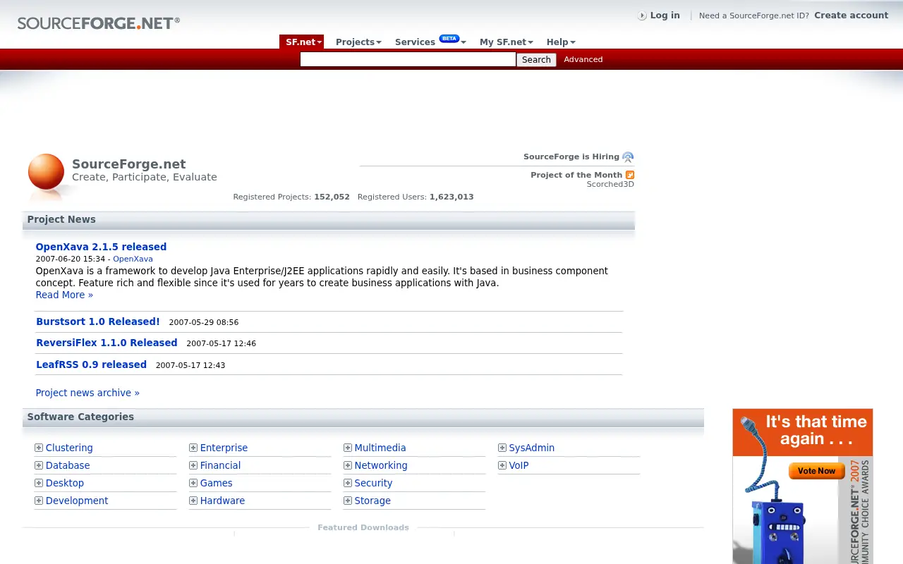 sourceforge.net in 2007