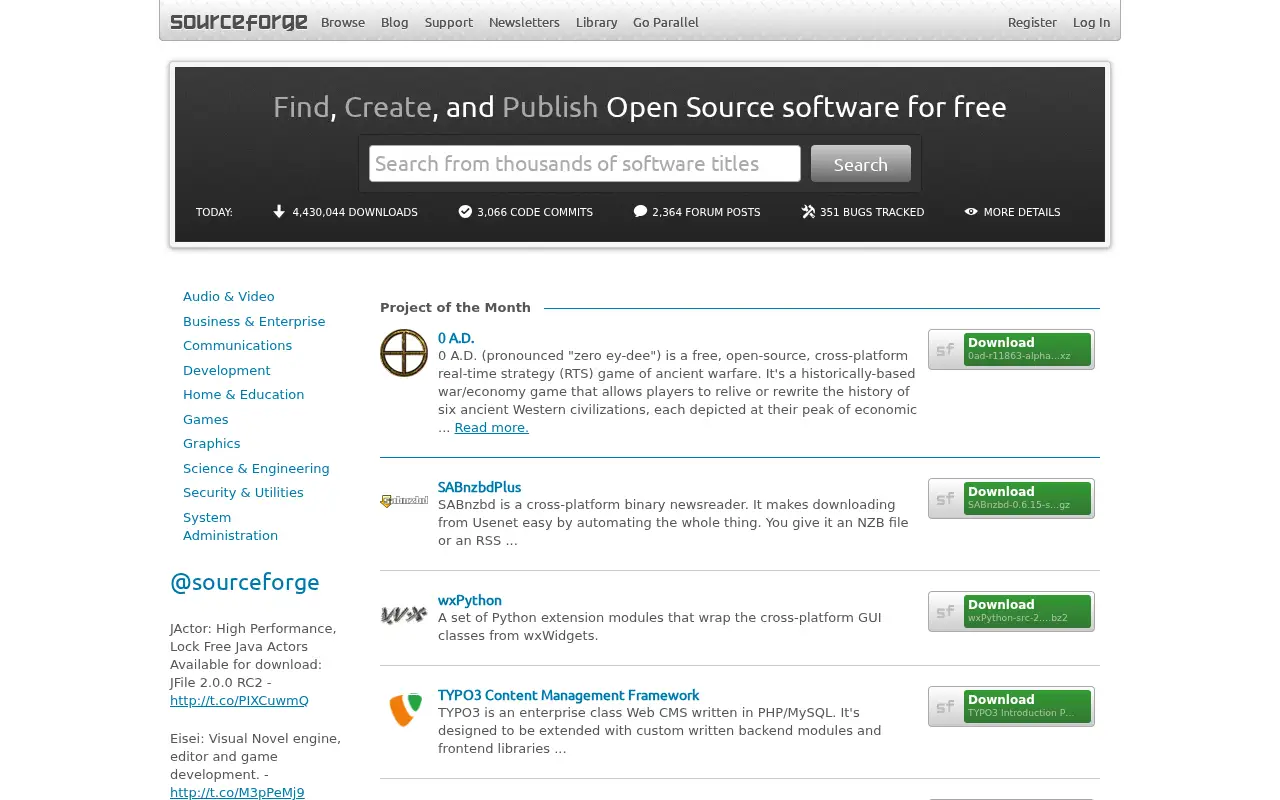 sourceforge.net in 2012