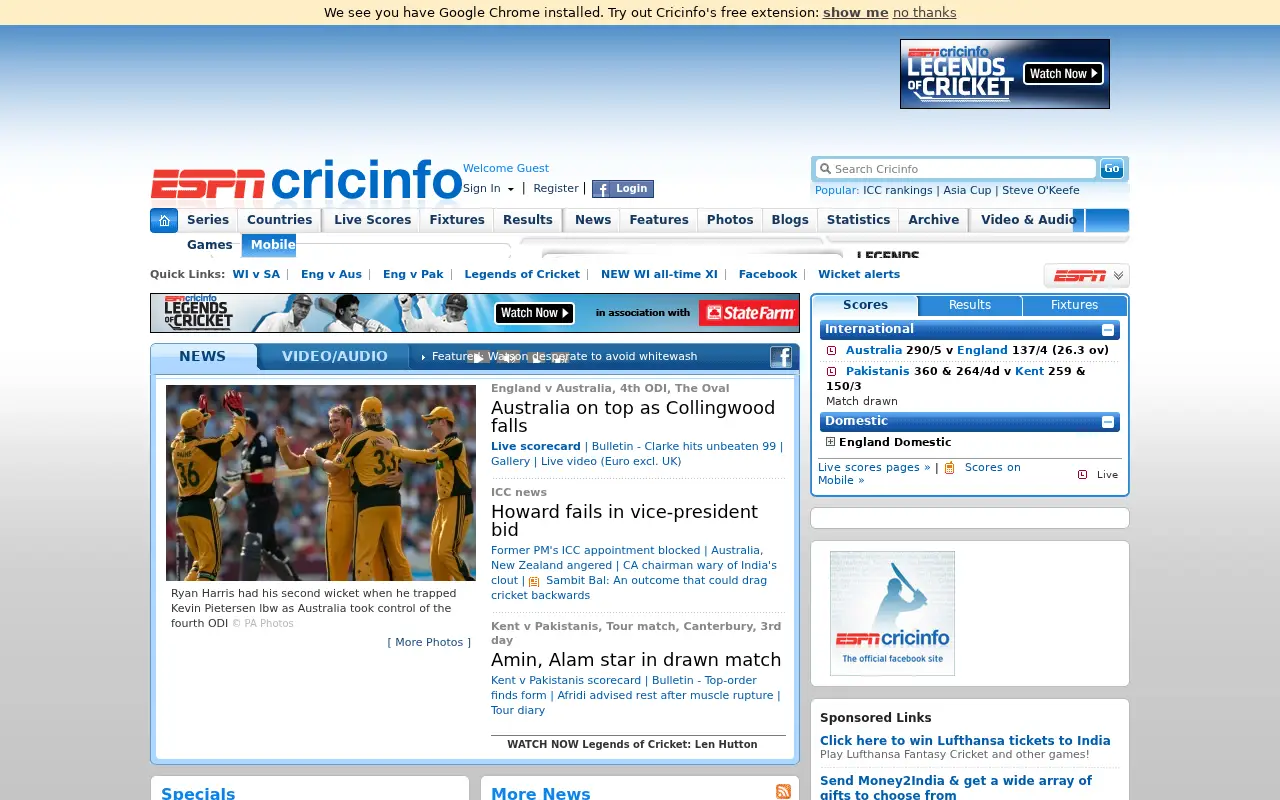 cricinfo.com in 2010