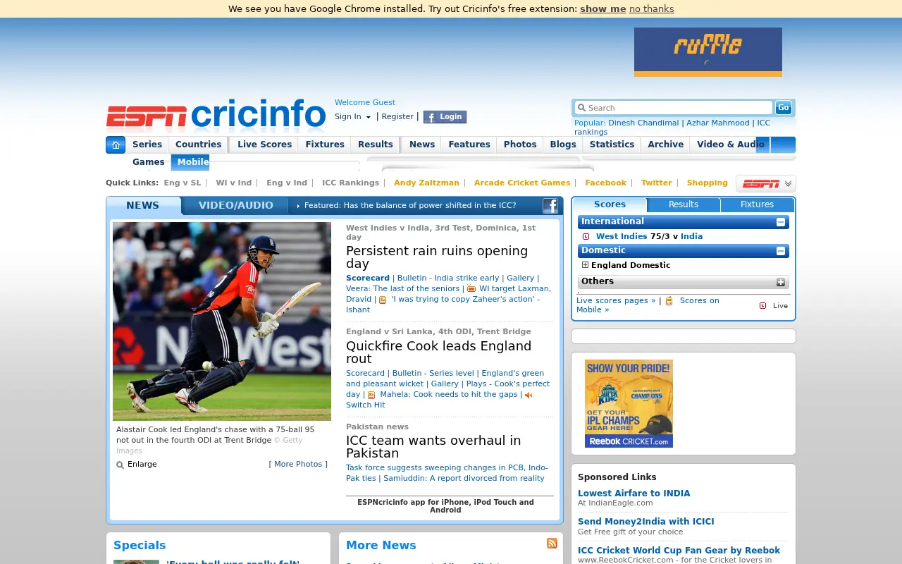 cricinfo.com in 2011