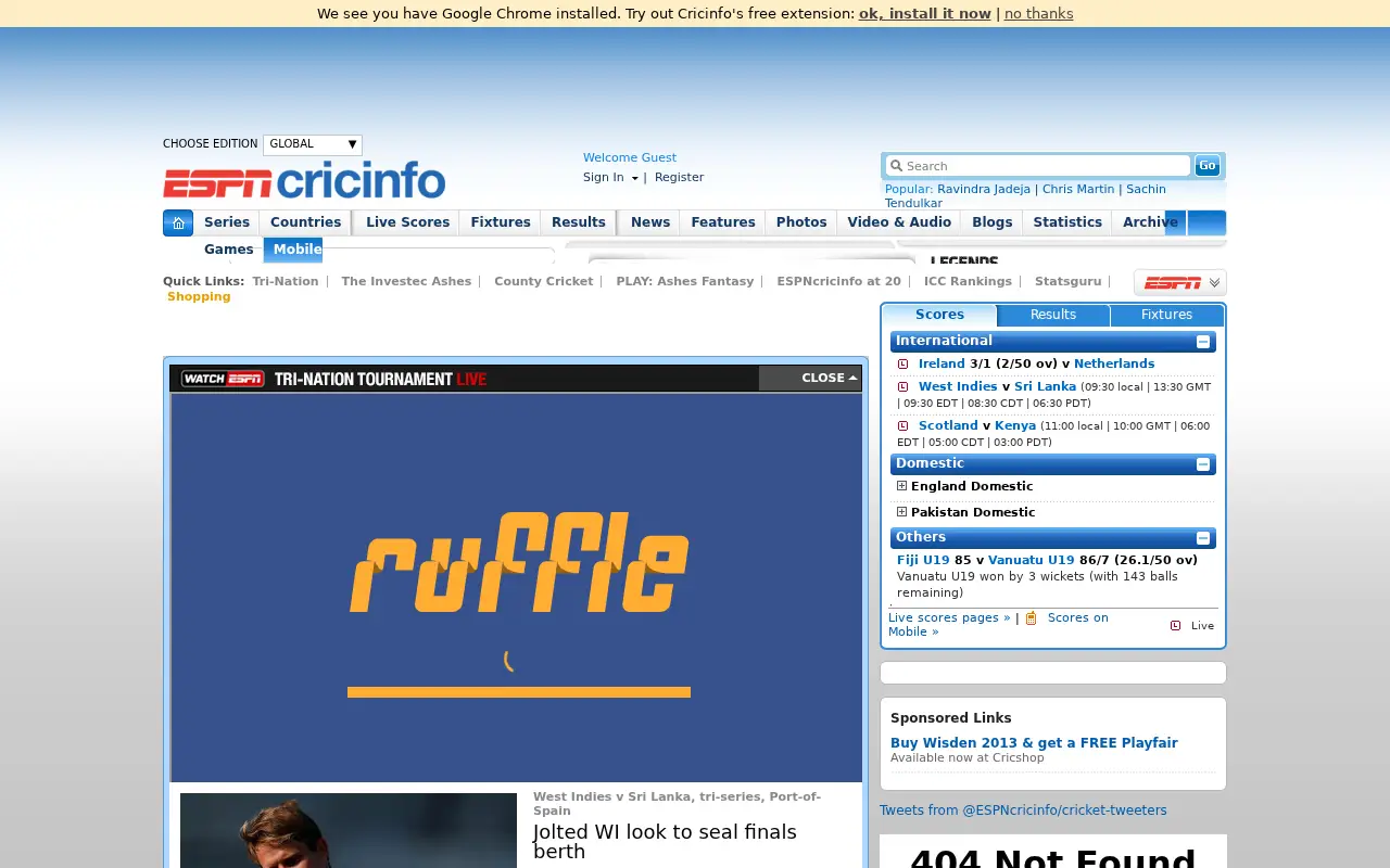 cricinfo.com in 2013