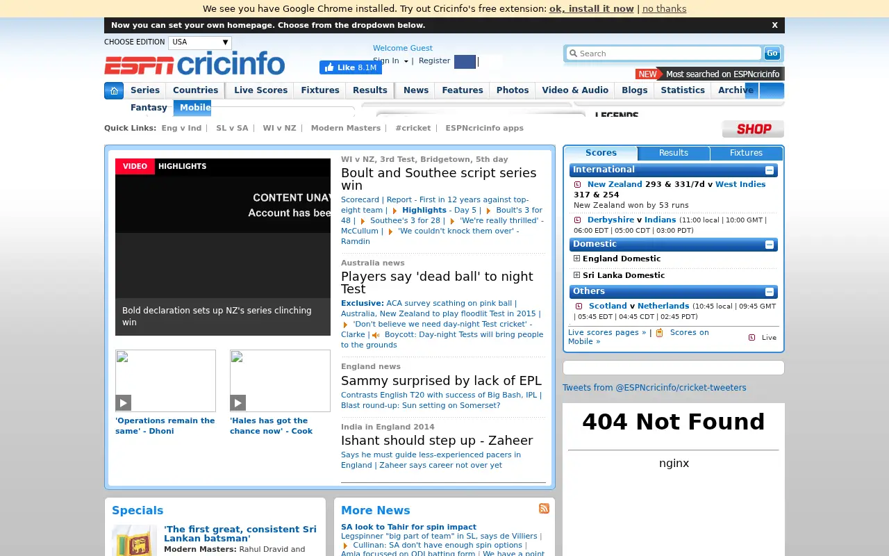cricinfo.com in 2014