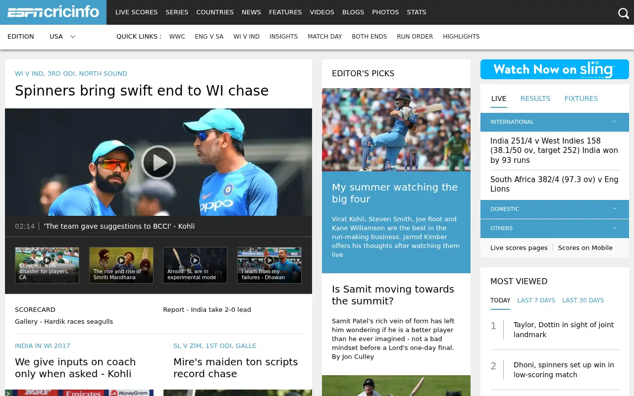 cricinfo.com in 2017