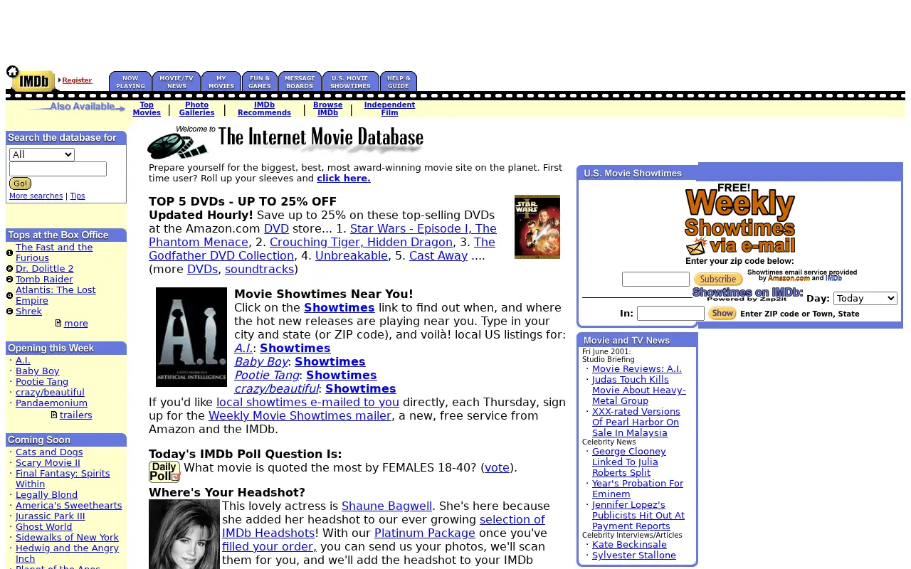 imdb.com in 2001