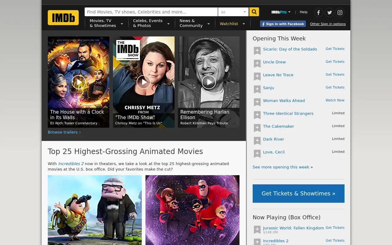 imdb.com on July 1, 2018