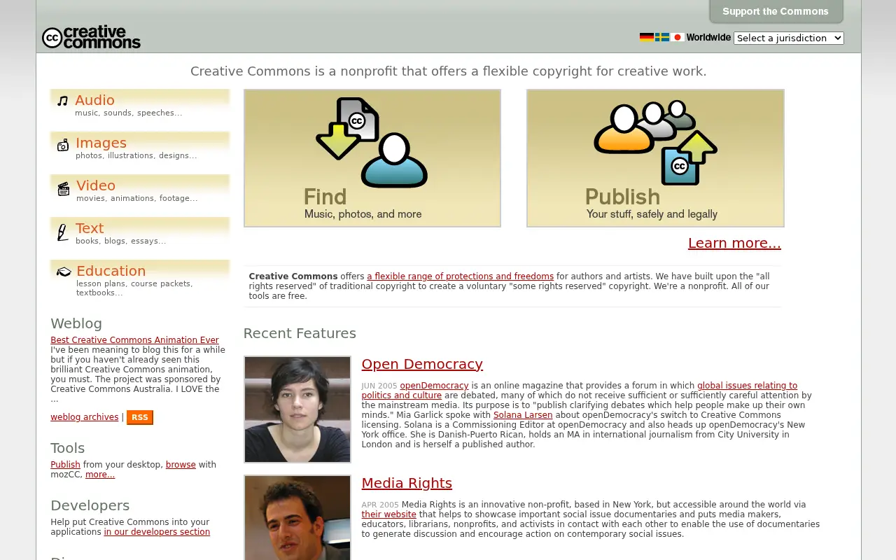creativecommons.org in 2005