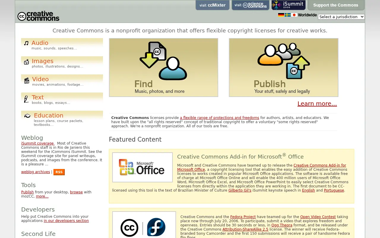 creativecommons.org in 2006