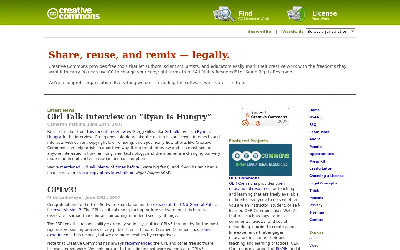 creativecommons.org in 2007