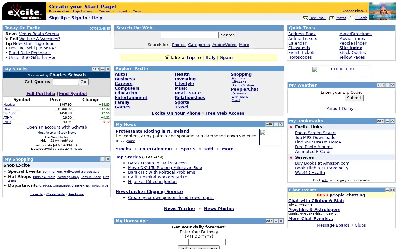 excite.com in 2000
