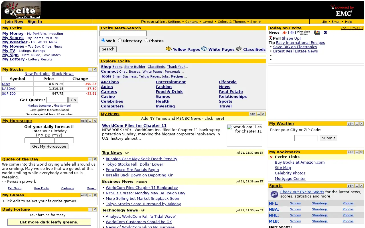 excite.com in 2002