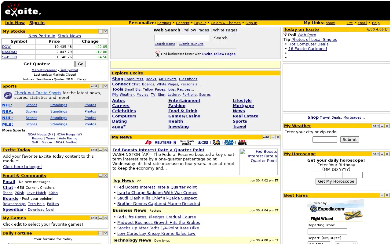 excite.com in 2004