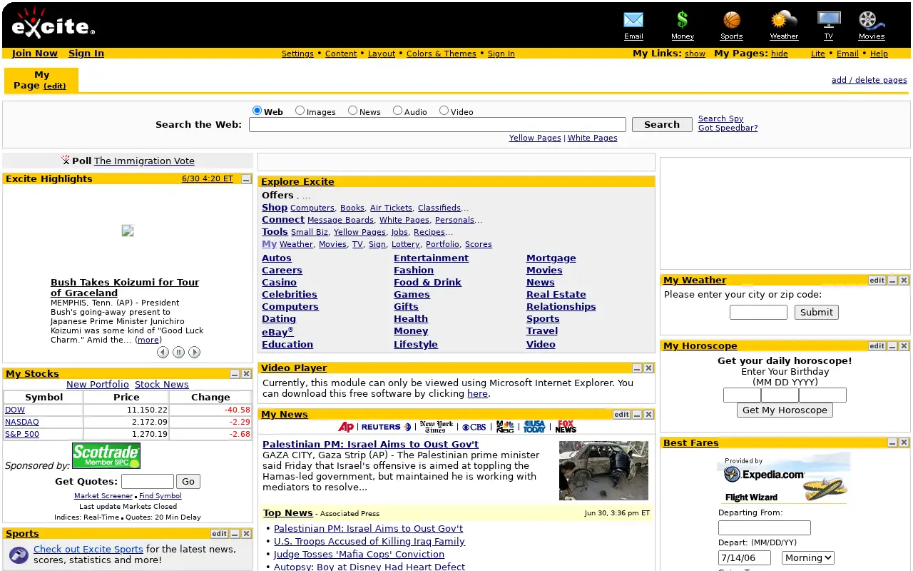 excite.com in 2006