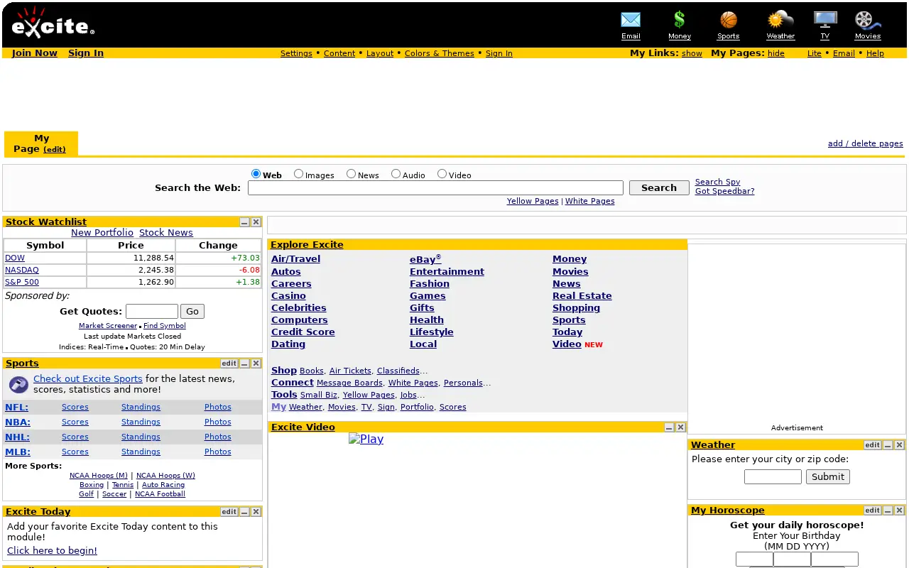 excite.com in 2008