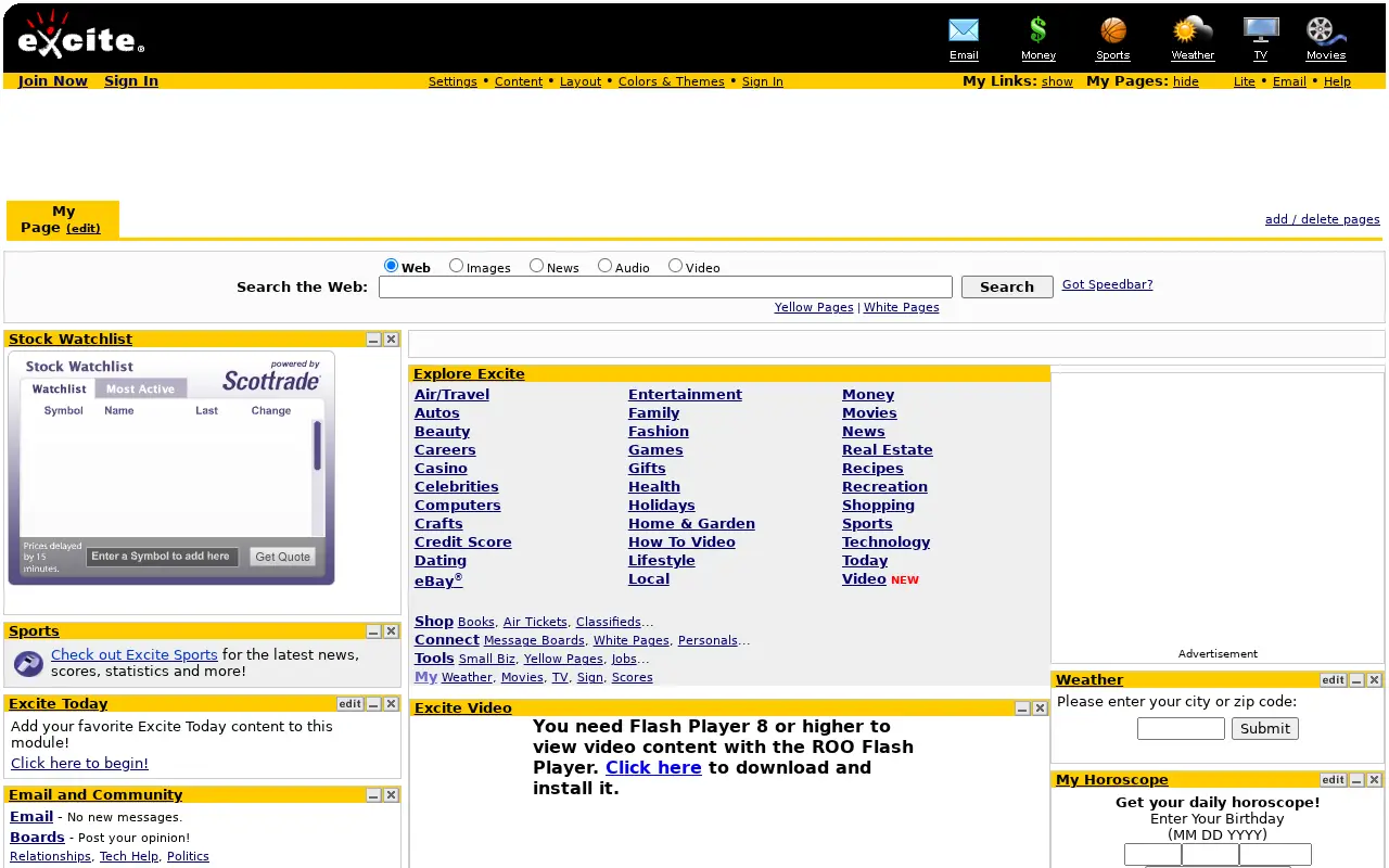 excite.com in 2009