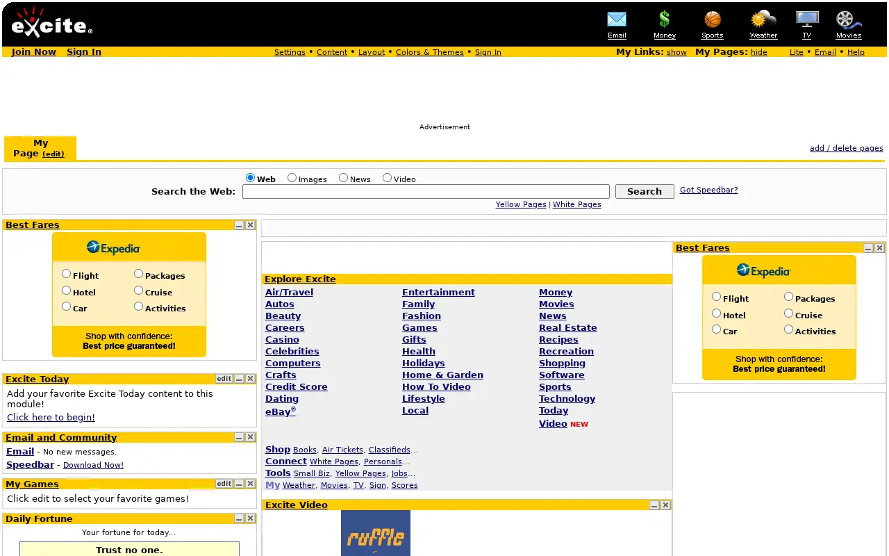 excite.com in 2013