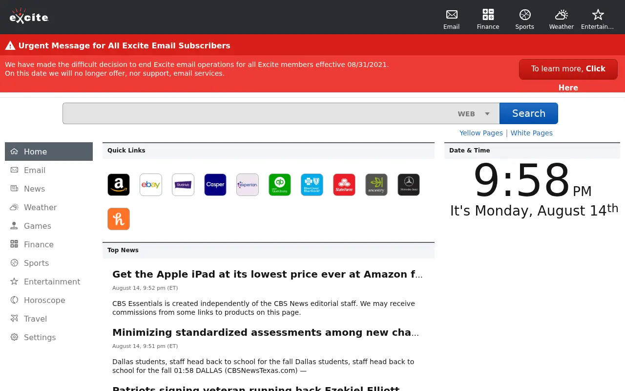 excite.com on August 14, 2023