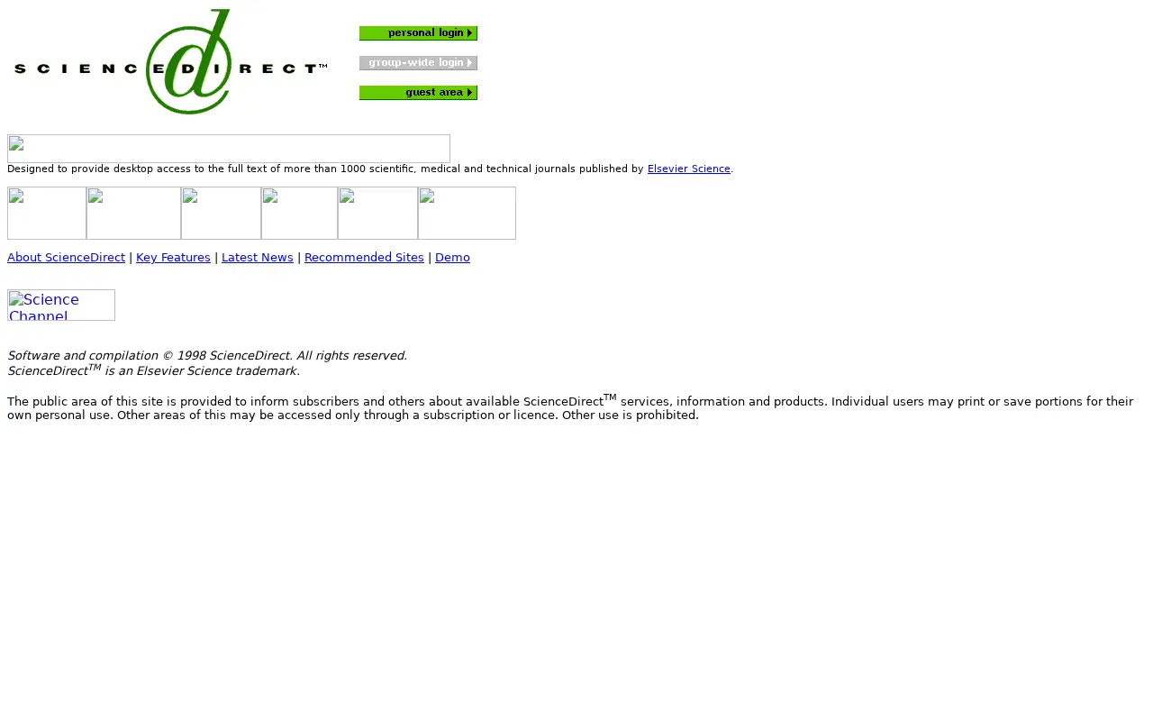 sciencedirect.com in 1998