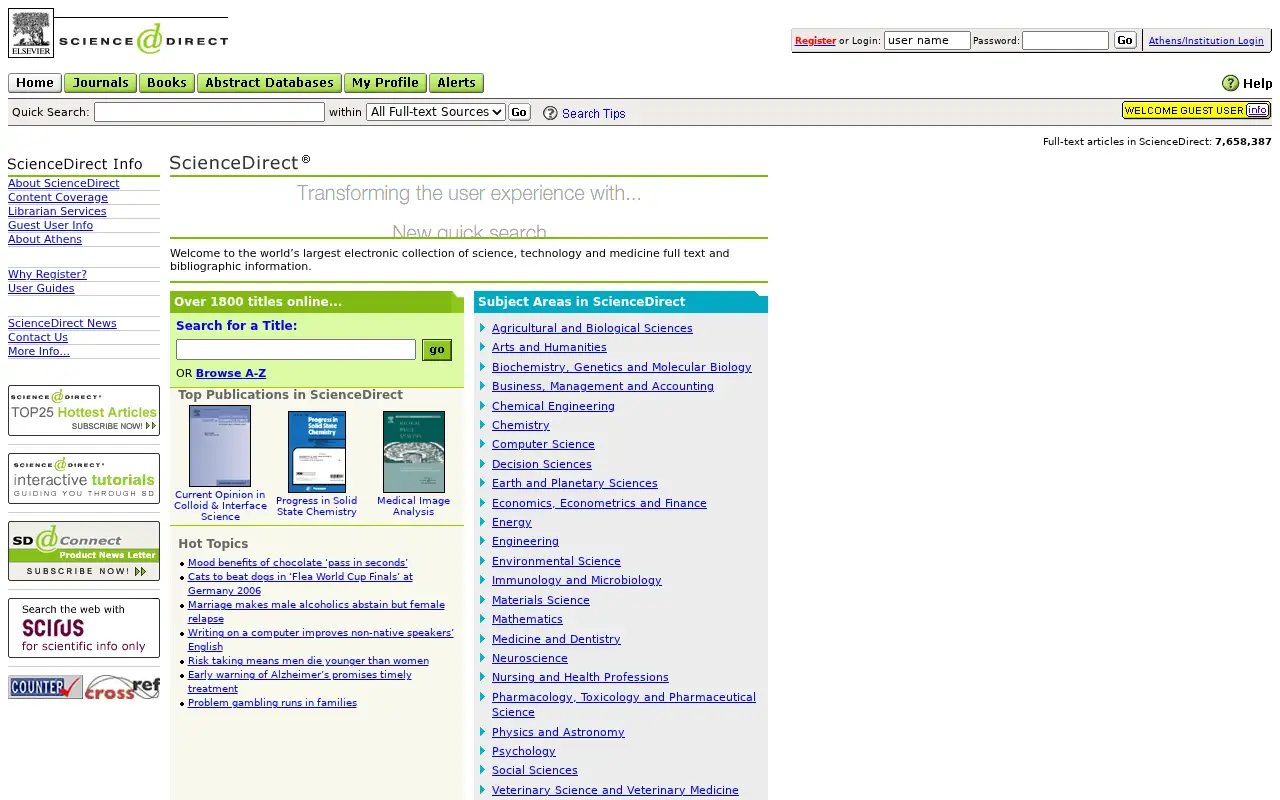 sciencedirect.com in 2006