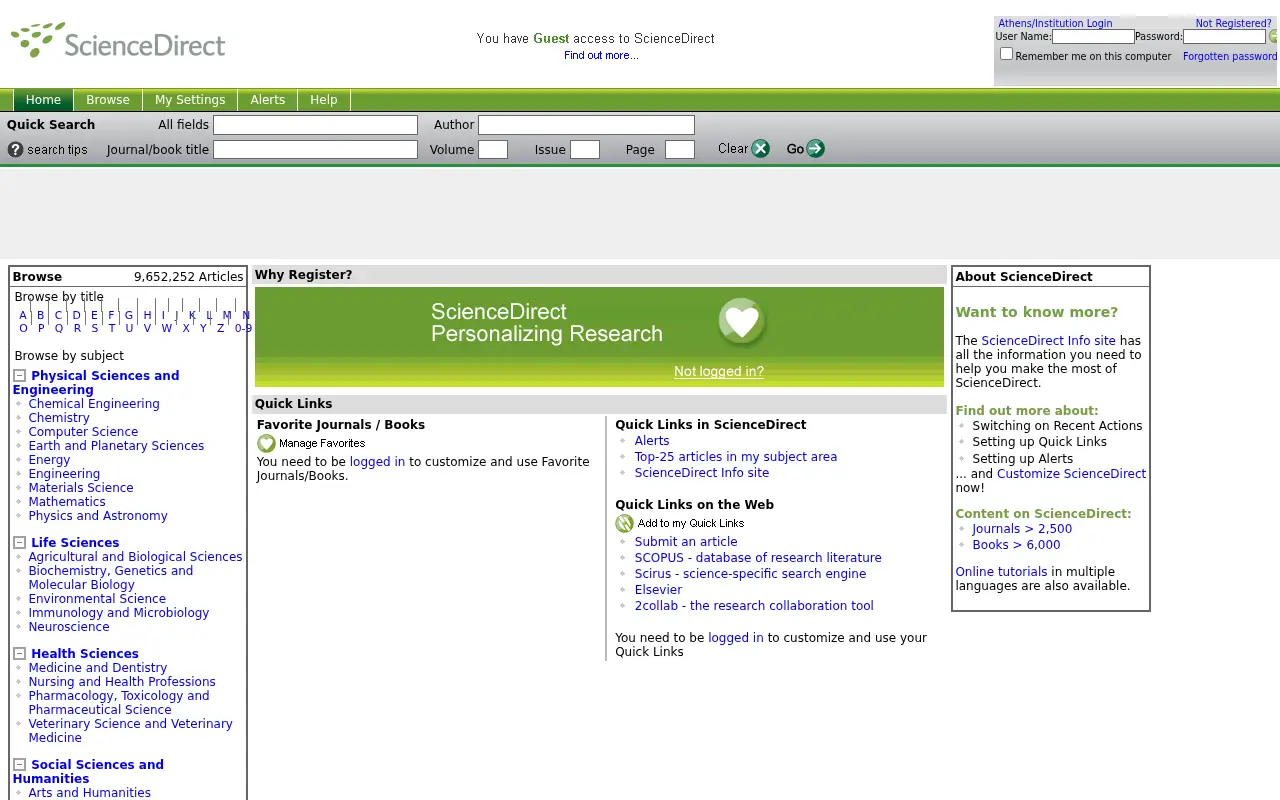 sciencedirect.com in 2009