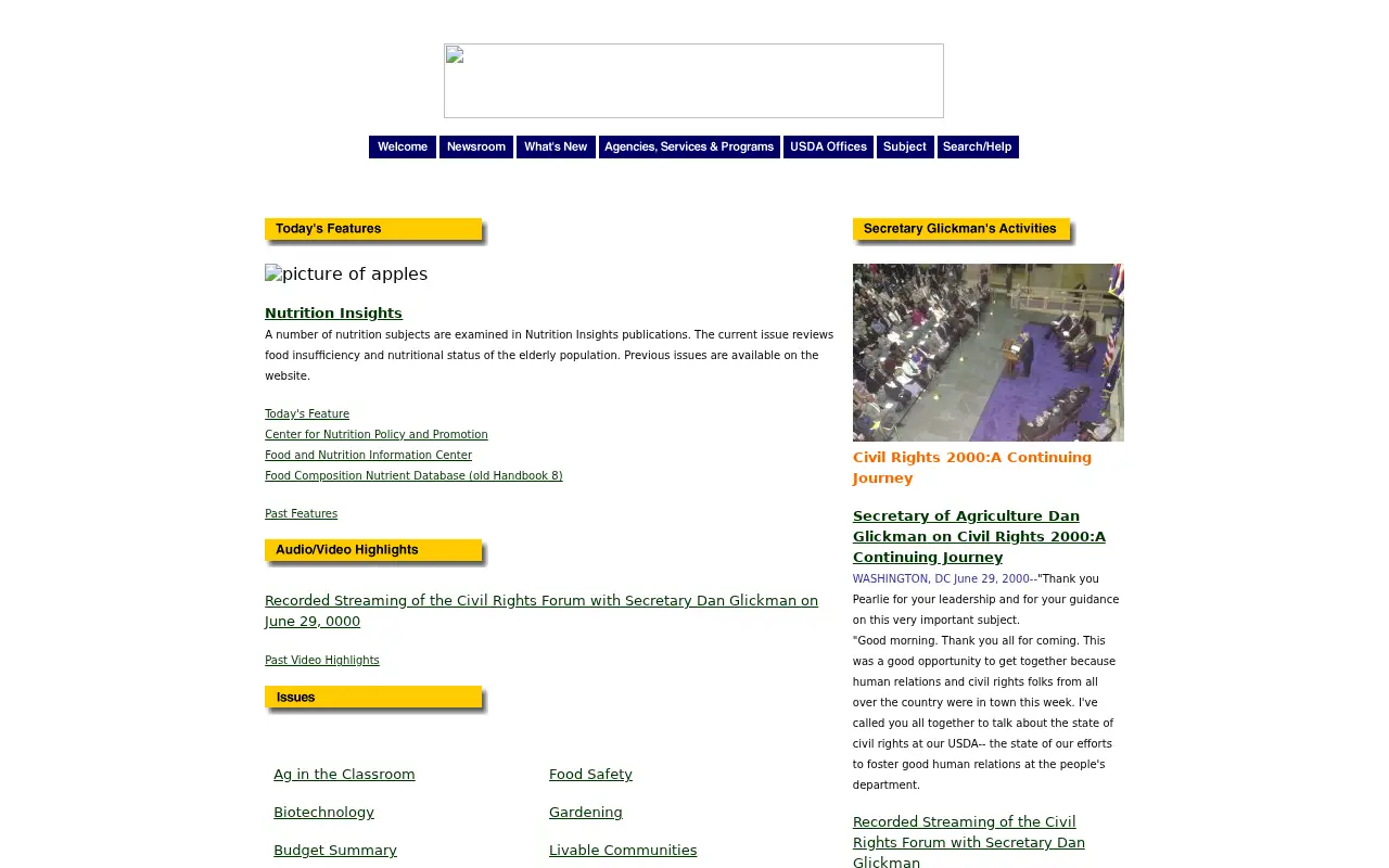usda.gov in 2000