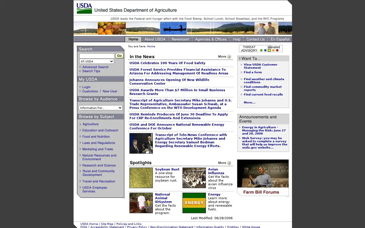 usda.gov in 2006