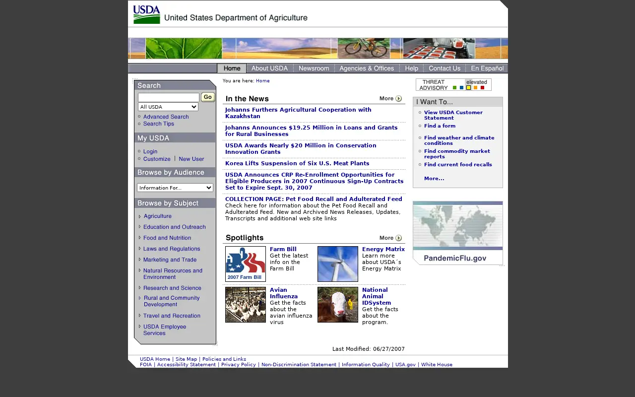 usda.gov in 2007
