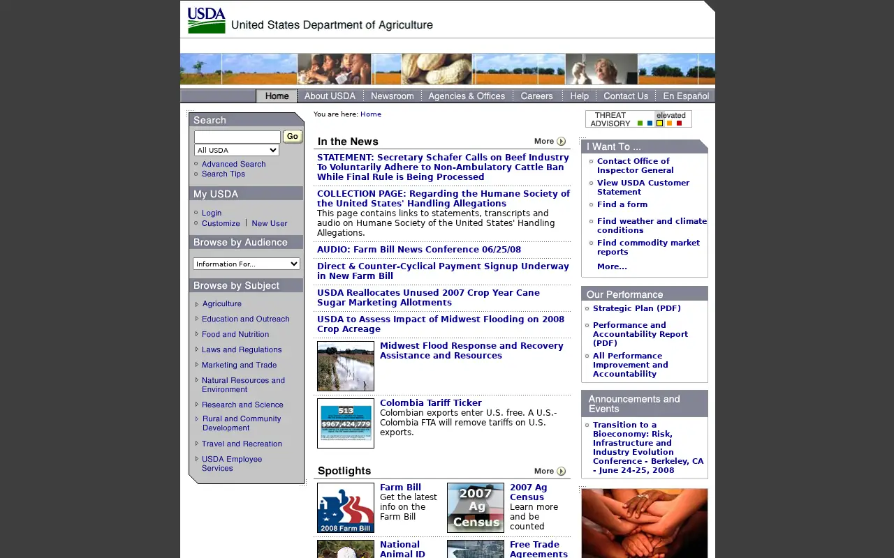 usda.gov in 2008
