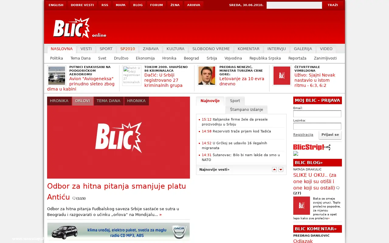 blic.rs in 2010