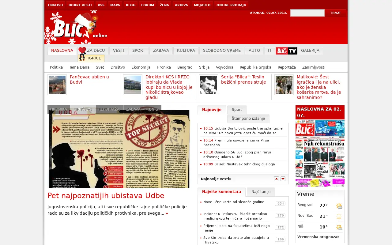 blic.rs in 2013