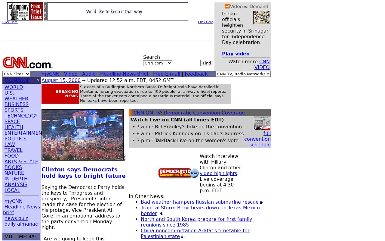 cnn.com on August 15, 2000