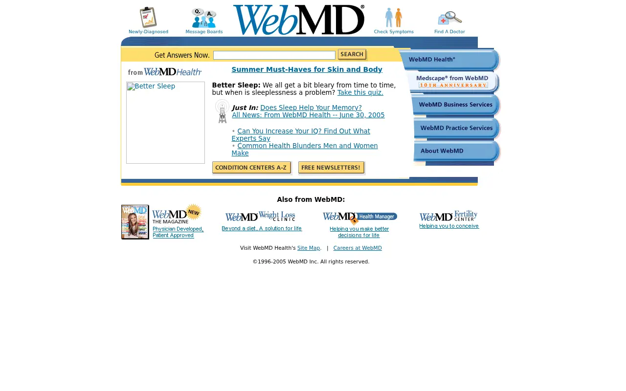webmd.com in 2005