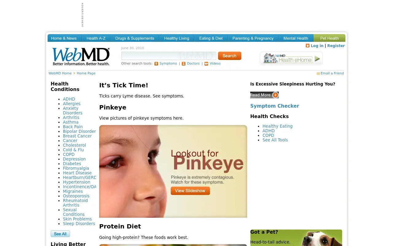 webmd.com in 2010
