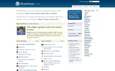 wordpress.com in 2007