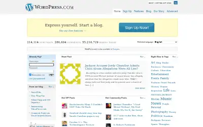 wordpress.com in 2009