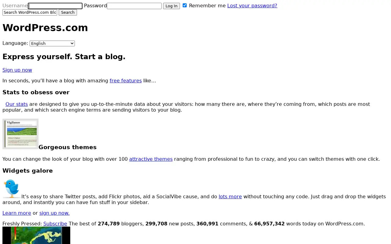 wordpress.com in 2010