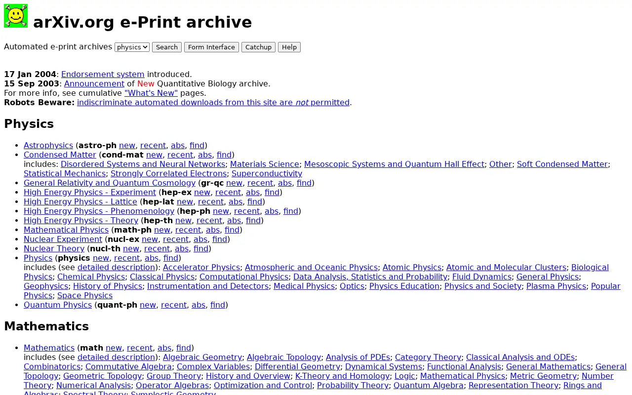 arxiv.org in 2004