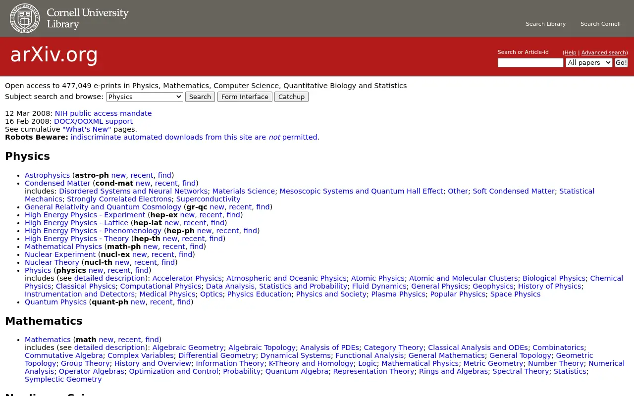 arxiv.org in 2008
