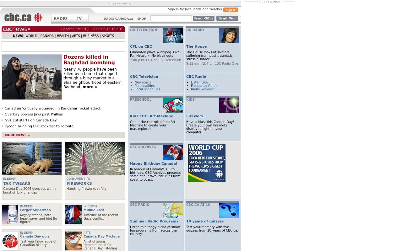 cbc.ca on July 1, 2006
