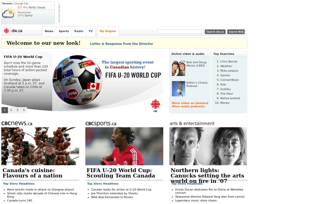 cbc.ca in 2007