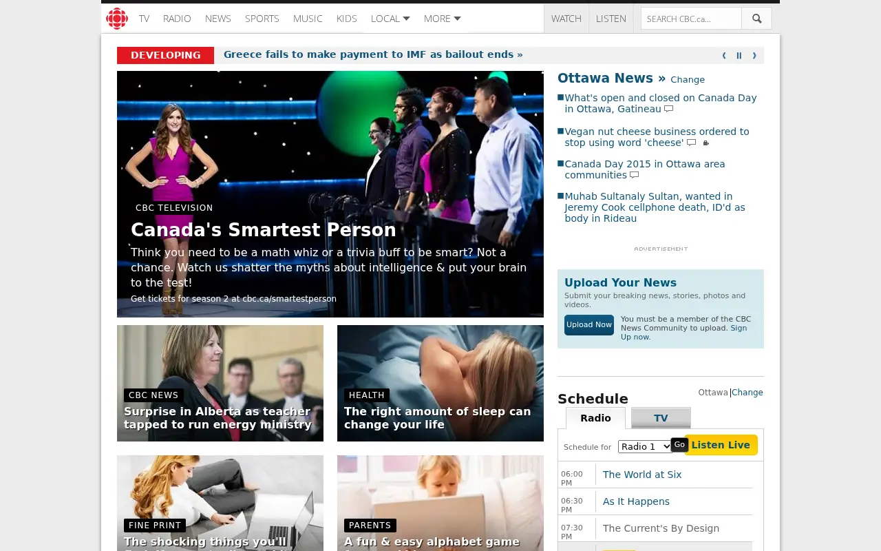 cbc.ca on July 1, 2015