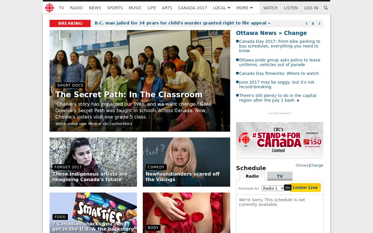 cbc.ca in 2017