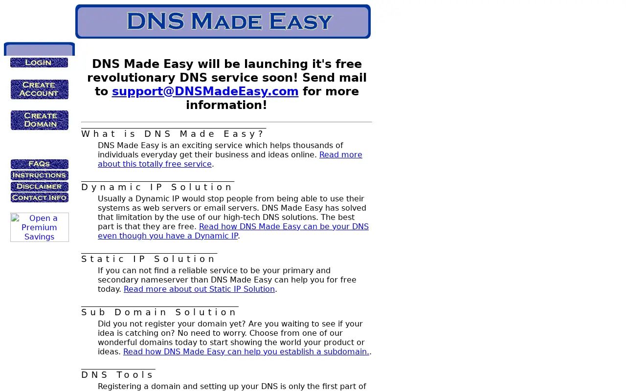 dnsmadeeasy.com on May 22, 2001