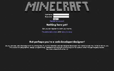 minecraft.net in 2009