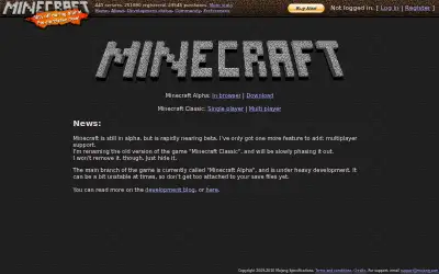 minecraft.net in 2010