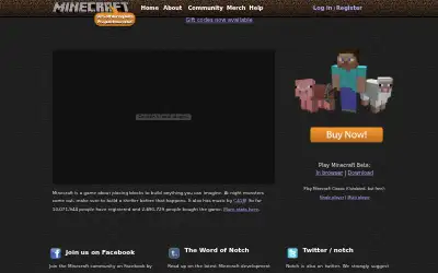 minecraft.net in 2011