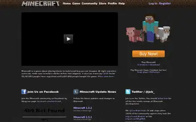 minecraft.net in 2012